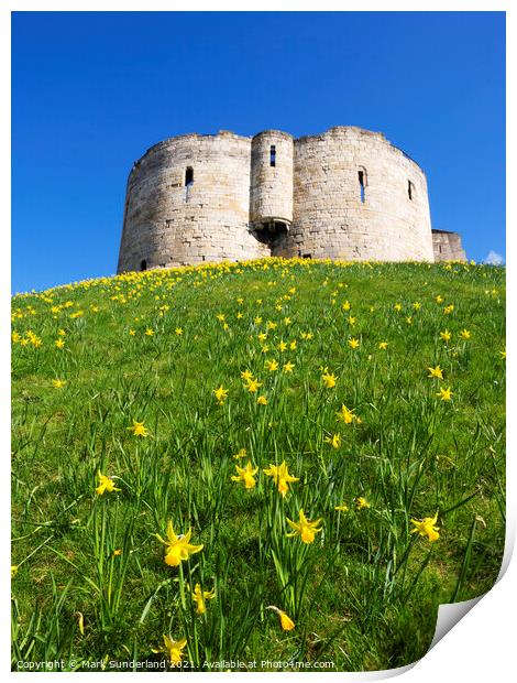 Cliffords Tower at York Print by Mark Sunderland