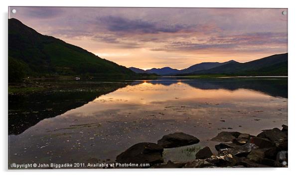 Loch Leven as the sun sets Acrylic by John Biggadike