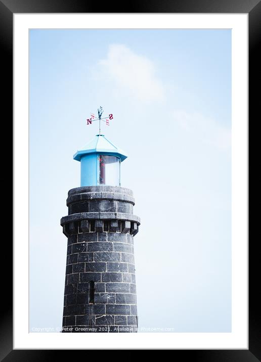 The Harbour Lighthouse in Teignmouth, Devon Framed Mounted Print by Peter Greenway