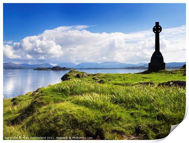 Celtic Cross Monument on Lismore Print by Mark Sunderland