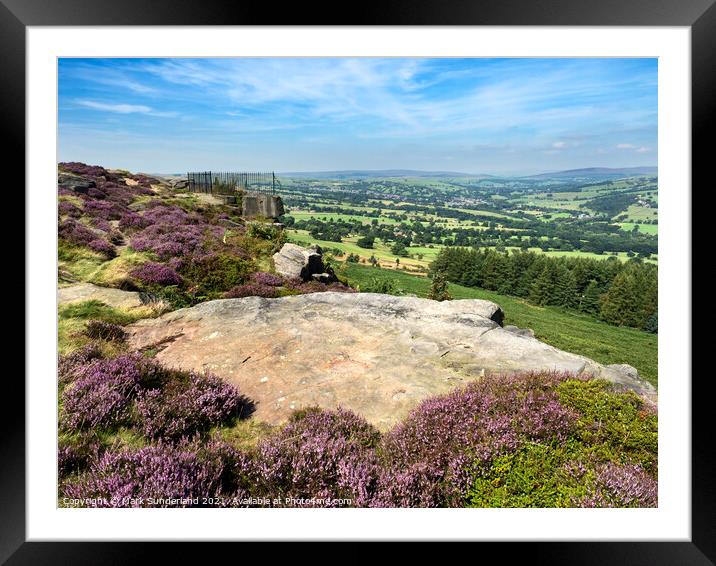 View over Wharfedale from Woodhouse Crag Framed Mounted Print by Mark Sunderland