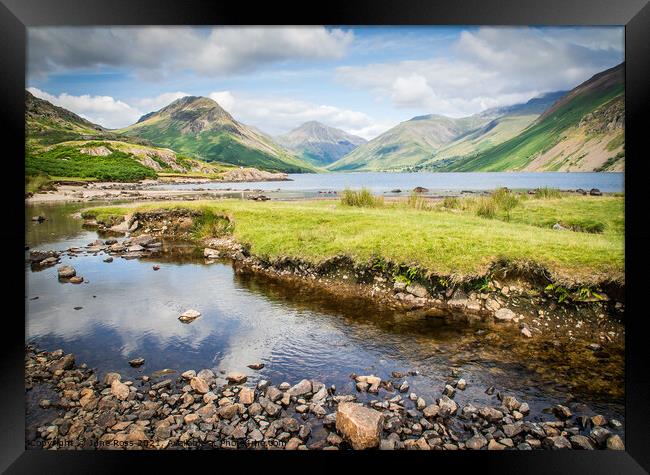 Summer at Lake Wastwater, Cumbria  Framed Print by June Ross