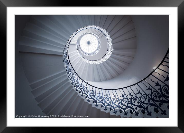Tulip Spiral Staircase, Queen's House in Greenwich Framed Mounted Print by Peter Greenway