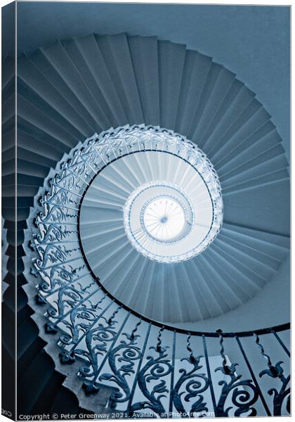 Tulip Spiral Staircase, Queen's House In Greenwich Canvas Print by Peter Greenway