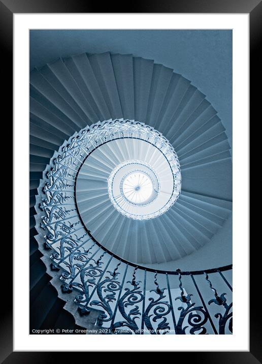 Tulip Spiral Staircase, Queen's House In Greenwich Framed Mounted Print by Peter Greenway