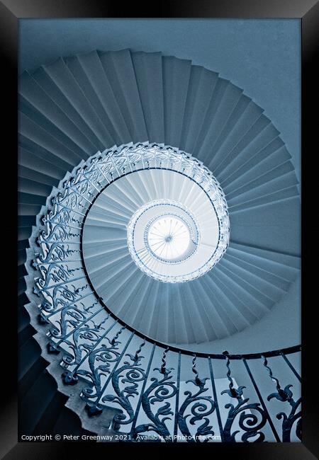 Tulip Spiral Staircase, Queen's House In Greenwich Framed Print by Peter Greenway