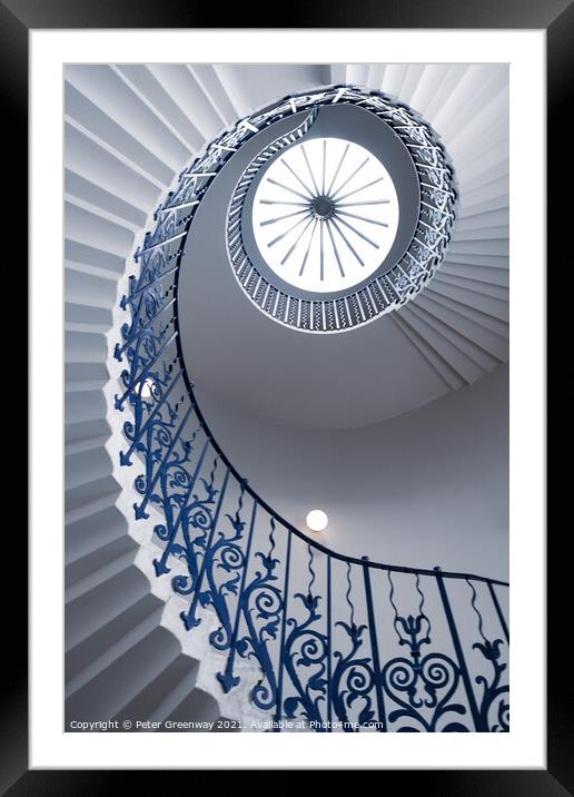 Tulip Spiral Staircase, Queen's House In Greenwich Framed Mounted Print by Peter Greenway