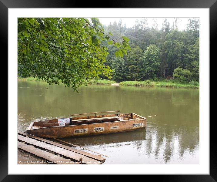 Wooden River Raft Framed Mounted Print by Martin Baroch