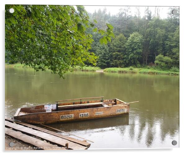 Wooden River Raft Acrylic by Martin Baroch