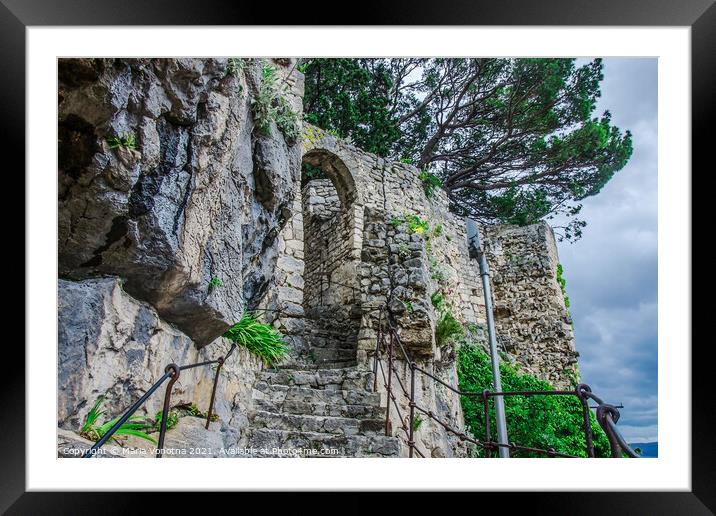 Stone stairs in rock Framed Mounted Print by Maria Vonotna