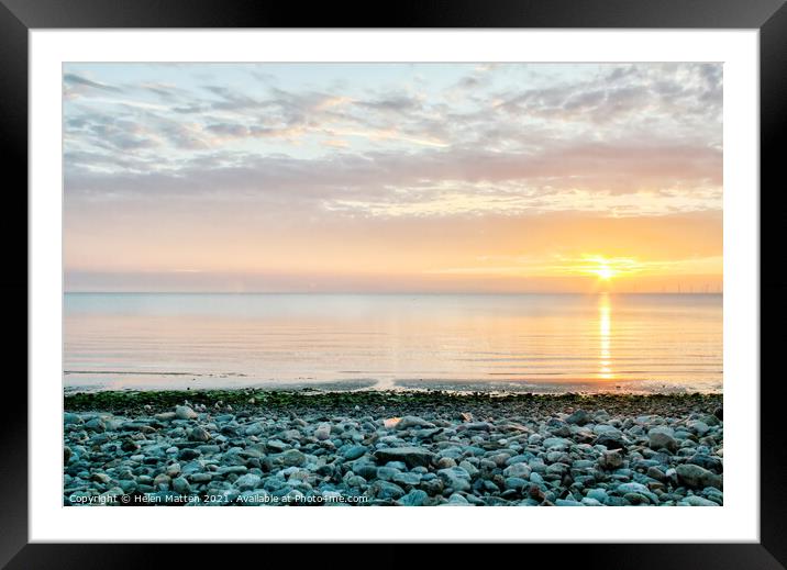 A pastel sunrise beach Llandudno Wales Framed Mounted Print by Helkoryo Photography