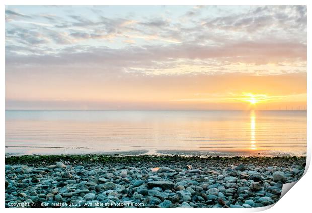 A pastel sunrise beach Llandudno Wales Print by Helkoryo Photography