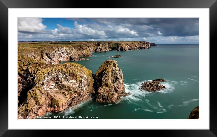 Granite cliffs Bullers of Buchan Framed Mounted Print by Don Nealon
