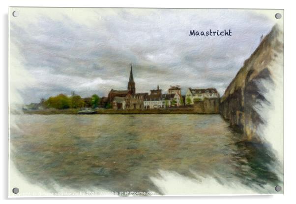 Maastricht Cityscape Digital Oil 2 Acrylic by DiFigiano Photography