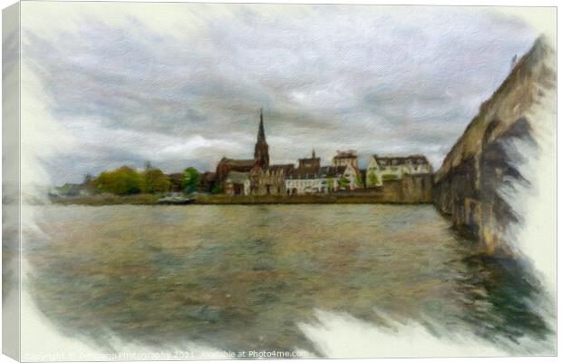 Maastricht Cityscape Digital Oil Canvas Print by DiFigiano Photography