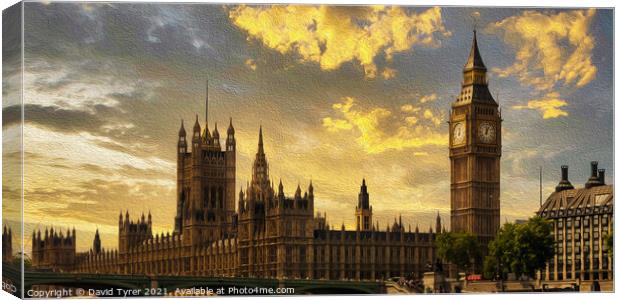 Westminster's Twilight Illumination Canvas Print by David Tyrer