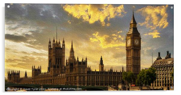 Westminster's Twilight Illumination Acrylic by David Tyrer