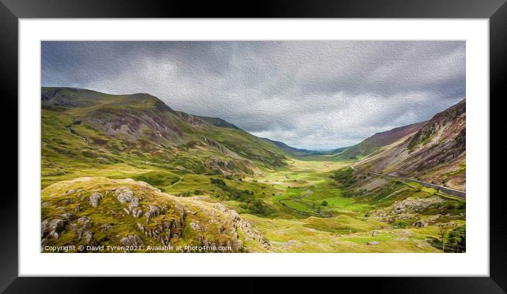 Nant Ffrancon, Cwm Idwal, Snowdonia, Wales Framed Mounted Print by David Tyrer