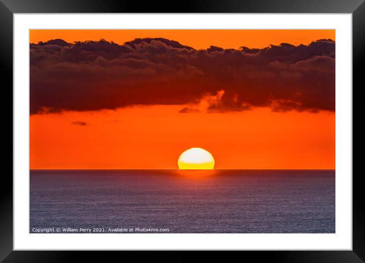 Sunset La Jolla Heights Shores Beach San Diego California Framed Mounted Print by William Perry