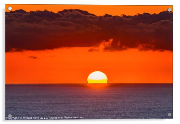 Sunset La Jolla Heights Shores Beach San Diego California Acrylic by William Perry