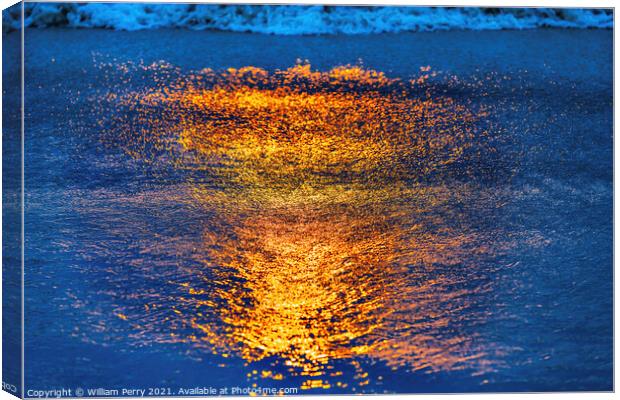 Sunset Reflections Abstract La Jolla Shores Beach San Diego Cali Canvas Print by William Perry
