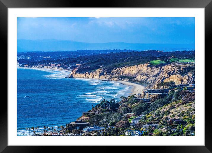 La Jolla Heights Shores Beach San Diego California Framed Mounted Print by William Perry