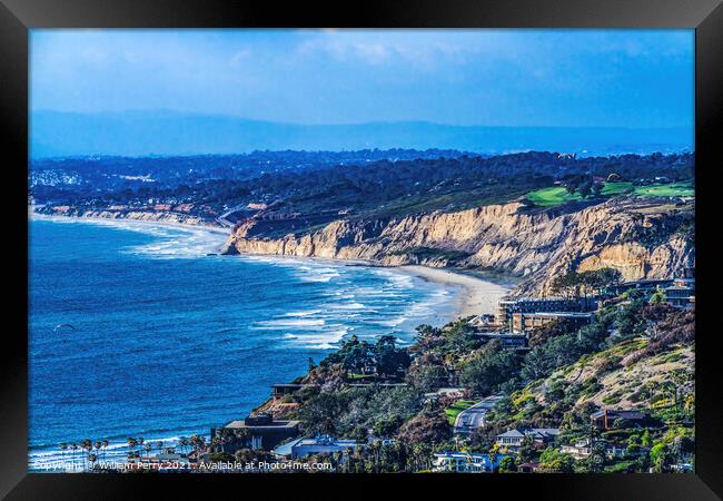 La Jolla Heights Shores Beach San Diego California Framed Print by William Perry