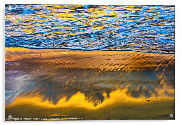 Shoreline Reflections Abstract La Jolla Shores Beach San Diego C Acrylic by William Perry