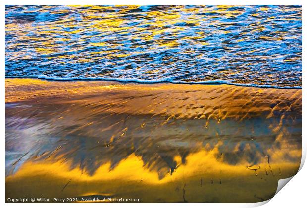 Shoreline Reflections Abstract La Jolla Shores Beach San Diego C Print by William Perry