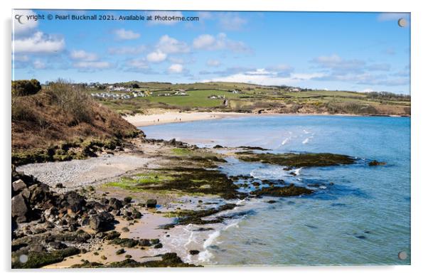 Scenic Lligwy Bay on Anglesey Coast Wales Acrylic by Pearl Bucknall