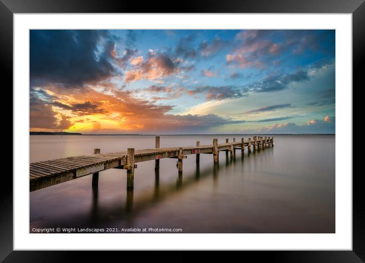 Binstead Jetty Sunset Framed Mounted Print by Wight Landscapes