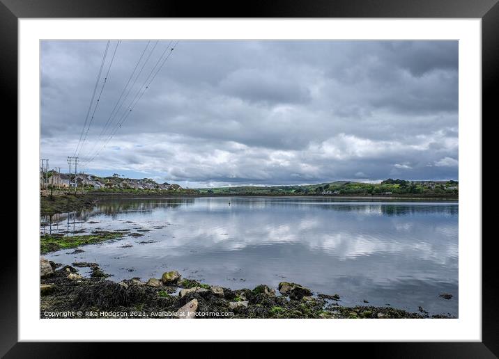 Clouds Reflections, Hayle Estuary, Seascape, Cornwall, England Framed Mounted Print by Rika Hodgson