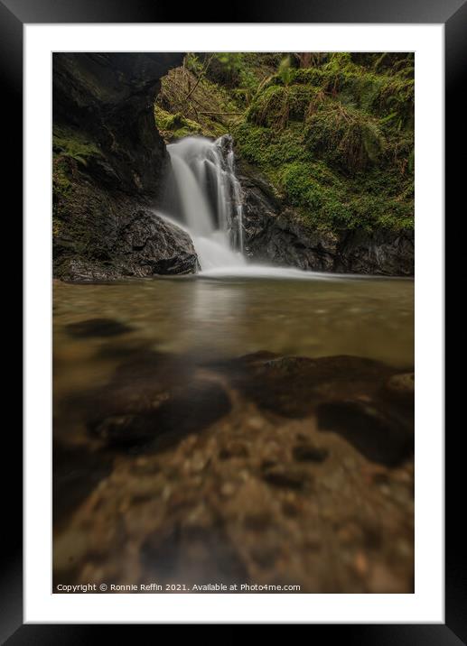 The Big Pucks Glen Waterfall Framed Mounted Print by Ronnie Reffin