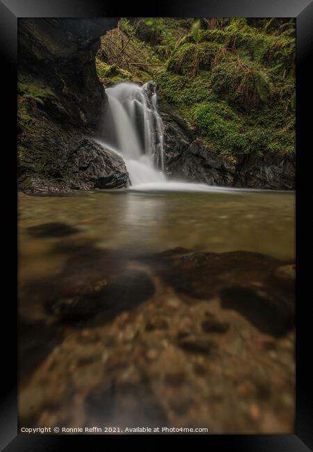 The Big Pucks Glen Waterfall Framed Print by Ronnie Reffin