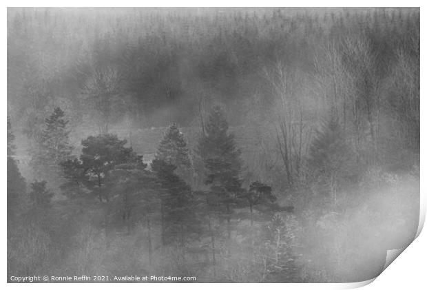 Misty Treetops Print by Ronnie Reffin