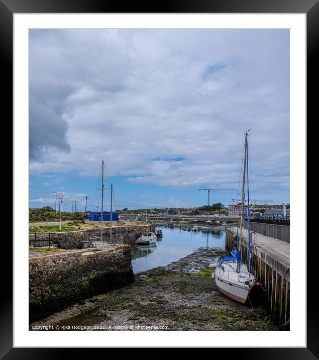 Sail boat, Hayle Estuary, Cornwall, England, Landscape Framed Mounted Print by Rika Hodgson