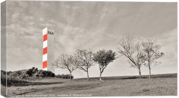 Gribbin Head Daymark, Cornwall. Canvas Print by Neil Mottershead