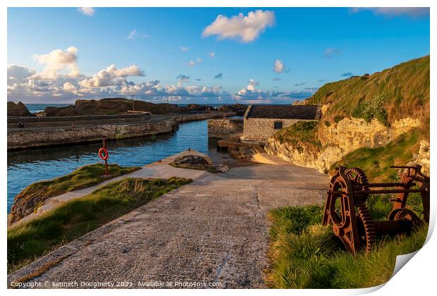 Ballintoy harbour Print by kenneth Dougherty