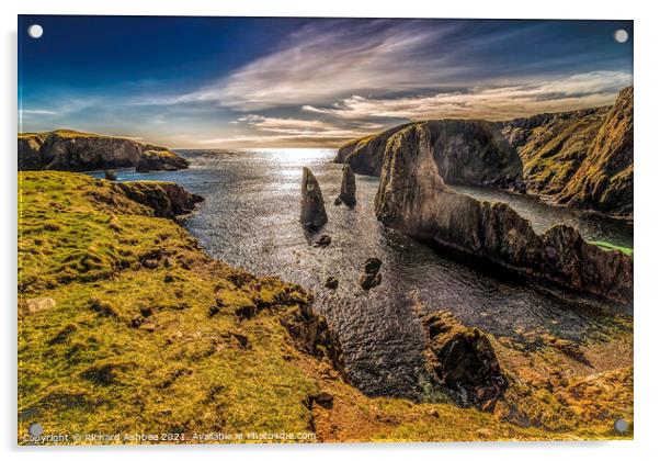 Dramatic Seascape at Westerwick Shetland Acrylic by Richard Ashbee
