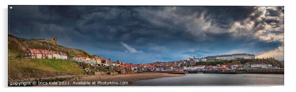 Stormy Clouds Over Whitby Harbour Acrylic by Inca Kala