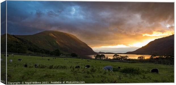 Sunset at Wastwater Canvas Print by Nigel Wilkins