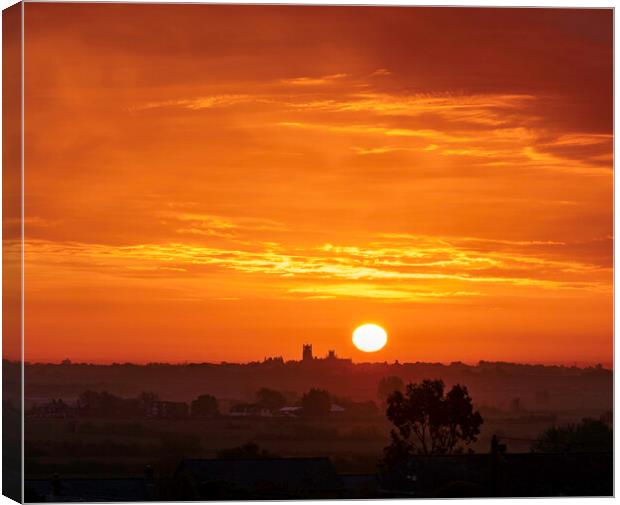 Sunrise over Ely, 13th May 2021 Canvas Print by Andrew Sharpe