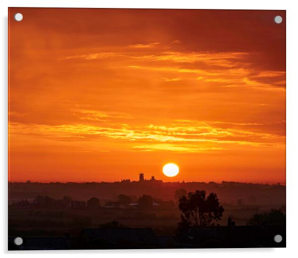 Sunrise over Ely, 13th May 2021 Acrylic by Andrew Sharpe