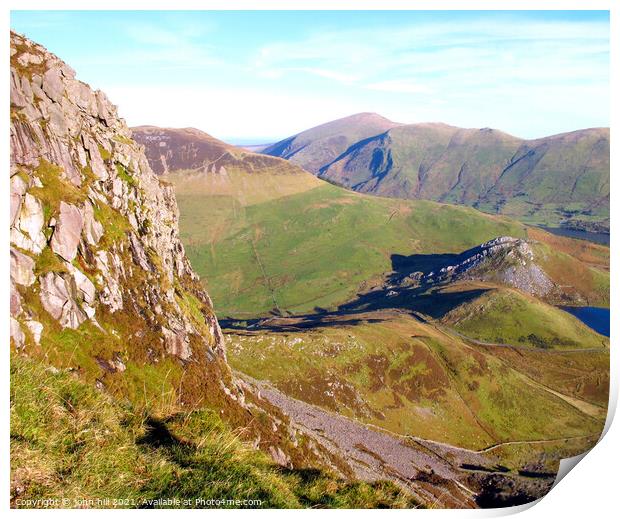 Y Garn (Nantlle Ridge) and Moel Eilio in Wales Print by john hill