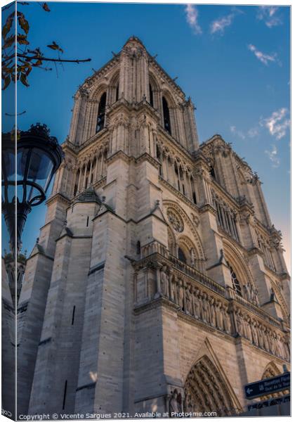 At the foot of Notre Dame Canvas Print by Vicente Sargues