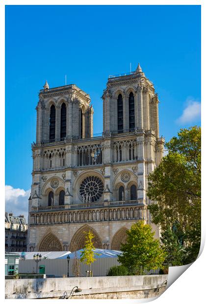 Notre Dame Cathedral facade Print by Vicente Sargues