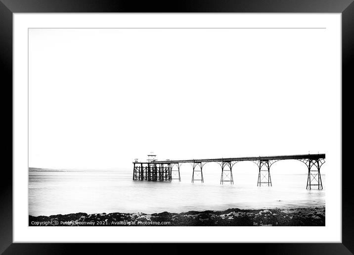 The Victorian Pier In Clevedon In Long Exposure Framed Mounted Print by Peter Greenway