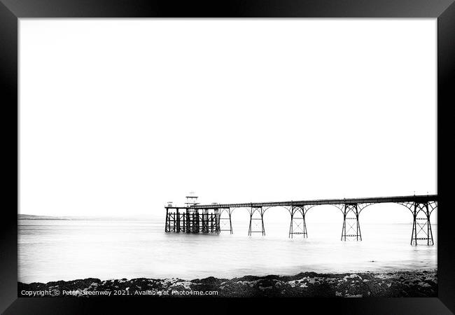 The Victorian Pier In Clevedon In Long Exposure Framed Print by Peter Greenway