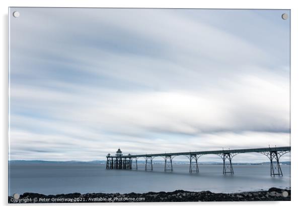 The Victorian Pier In Clevedon In Long Exposure Acrylic by Peter Greenway