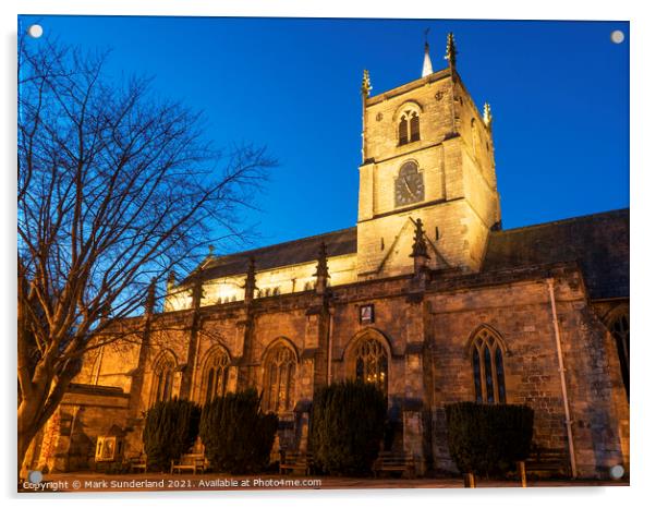 St Johns Church Knaresborough at Dusk Acrylic by Mark Sunderland